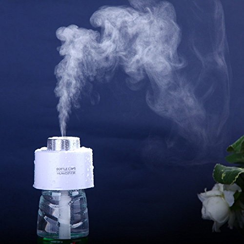 Anself USB beweglicher Ultraschall Luftbefeuchter DC 5V Büro Feuchtigkeitsregler Nachtlichtfunktion für Räume bis ca. 10 m² + 2er set saugfähig Filter - 4