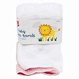 3 Super Soft Microfibre Baby Face Towels Bath Flannel Wash Cloth Wipe Boy Girl Shopmonk (white/pink/cream)