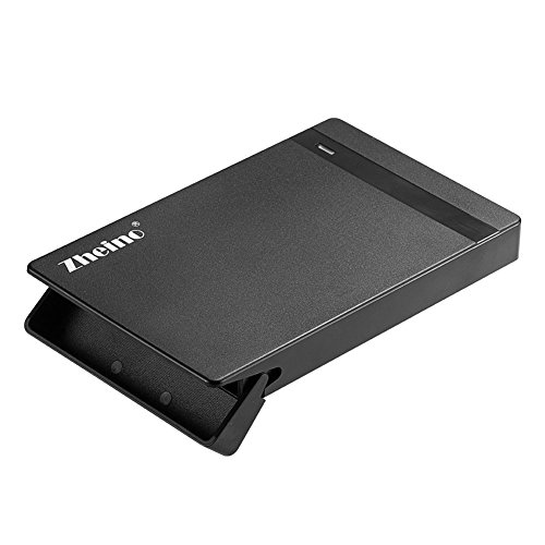 Zheino USB 3.0 Extern Festplattengehäuse Für 2.5″ SATA 7mm 9,5 mm Festplatte Hard Disk Drive HDD SSD Mit USB3.0 Kabel,Werkzeuglose (Schwarz) - 2