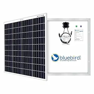 Bluebird Solar 100 Watt - 12 Volt Mono PERC Crystalline Solar Panel | BIS Certified | High Efficiency | 5BB A+ Grade Solar Cells | Junction Box with MC4 Connector | Home Lighting & Battery Charging
