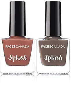 Faces Splash Glossy Nail Enamel, Plum 207, 8 ml and Faces Glossy Splash Nail Enamel, Ginger 37, 8 ml