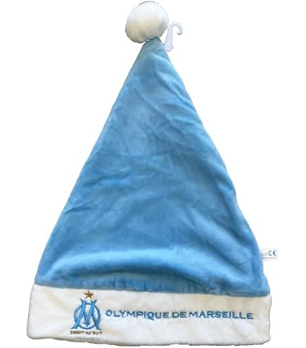 Bonnet Pompon Olympique De Marseille - Collection Officielle - Taille Adulte, 100% Acrylique