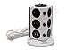 Produktbild Tower 10 Fach Port Steckdosenleiste Steckdosen Strom Verteiler Schalter Mehrfachsteckdose Tischsteckdose USB 2.1A 10A 2500 Watt 4X USB Anschlüssen Ladegerät Smartphones mit Schalter Schwarz