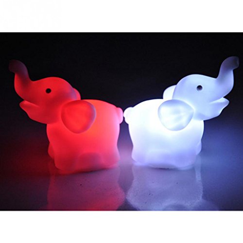 edealing (TM) 2er Pack kreative nette Elefant führte Nachthelle Farben geändert romantisches Geschenk für Haus Hochzeitsdeko - 3
