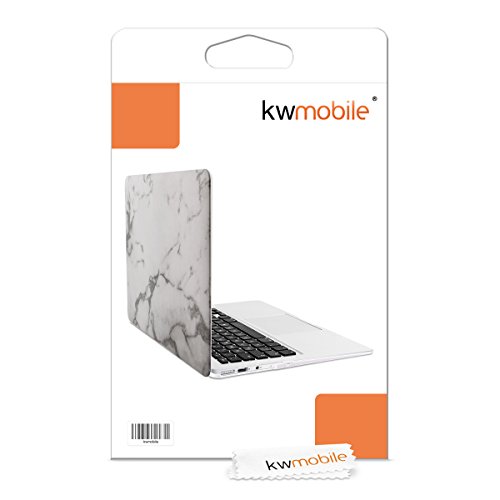 kwmobile Hardcase Laptop Hülle für Apple MacBook Air 13″ (ab Mitte 2011) – Marmor Design Weiß Schwarz dünne gummierte Schutzhülle Cover Case Tasche - 7