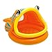 Produktbild DMGF Aufblasbare Baby Pool Float Play Center Mit Canopy Fisch Form Schwimmring Und Luftpumpe Für Alter 1-3 Kinder,Yellow