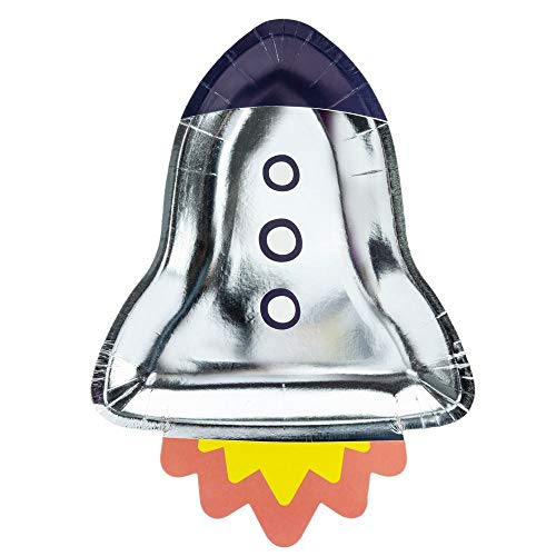 Luck and Luck - Platos de Papel para Fiesta (6 Unidades), diseño de Nave Espacial