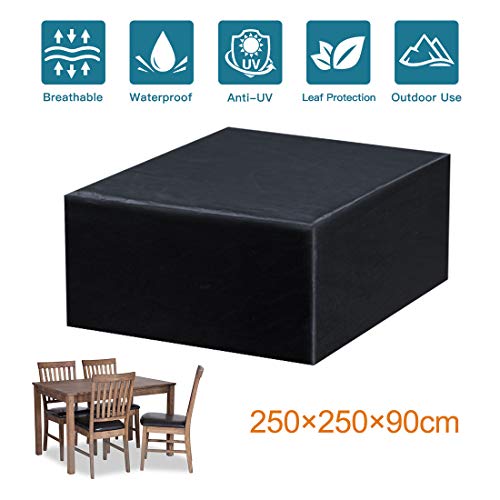 Fayttoli Funda para Muebles de Jardín Impermeable Oxford Muebles de Jardin Cubierta, Tamaño 250 x 250 x 90 cm