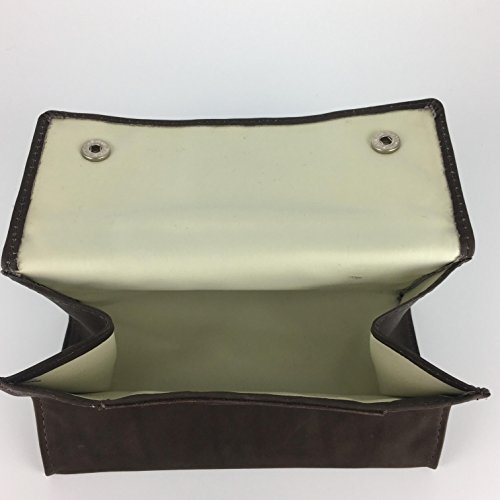 SmokinIdeas Tabakbeutel, aus Leder, mit Druckknopf-Verschluss und Fach für Papers, Dunkelbraun - 4