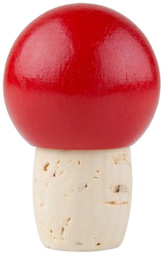 Hofmeister Holzwaren Flaschenstöpsel, rote Holzkugel und Korken