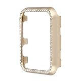 Hülle für Apple Watch Glitzer Tasche 38mm Gold, iWatch Series 3 Schutz Hüllen, Bling Shiny Shell Case mit Strass Diamant Ultra Slim Uhr Zubehör Aluminium Cover Bumper für Apple Watch Series 3/2/1 38mm