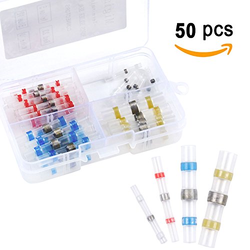 Lötverbinder Schrumpfverbinder, Migimi Quetschverbinder Kabelverbinder Quetschverbinder Set, Schrumpf Draht-Anschlüsse & Lotmittelabdichtung Draht-Anschlüsse (50 stk/set)