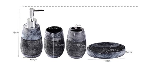 Bellabrunnen Elegant Retro 5 tlg. Badezimmer Set Bad Accessoire Set WC Set ,Coffee - 4