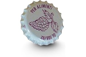 CG94 - 100 Tappi Corona 26 mm con Disegno UVA per Bottiglie di Vino | Ermertici e Resistenti alla Bollitura | Materiali di Alta qualità | Neutralità Organolettica