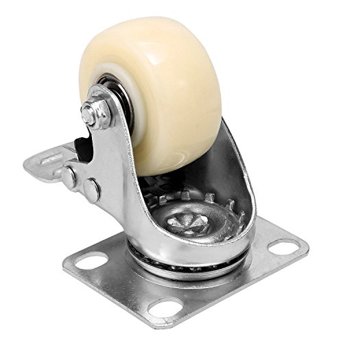 Homdox 4 Stück 50mm 2″ Transportrollen Lenkrollen Strandkorbrollen Schwenkrollen Schwerlastrollen Rollen mit Bremse Tragkraft 400 kg aus Gummi und Stahl - 6