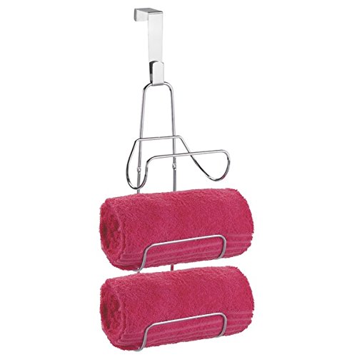 mDesign Handtuchhalter ohne Bohren - die Badablage für 3 große Handttücher - auch als Badetuchhalter
