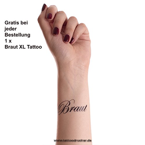 10 x Team Braut Tattoo Set – JGA – Junggesellinnenabschied – Hochzeit + Gratis Braut - 4