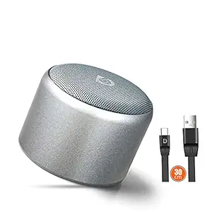 Dipinsure Blast Wireless Speaker with Twin Pairing Portable Bluetooth Stereo Speakers with Super Bass, 8 Hours Playtime (Silver)