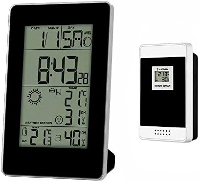 iLifeSmart Multi-functional Wireless Weather Station, Large LCD Color Display Weather Clock with Indoor/Outdoor Wireless Sensor, Temperature Humidity Monitor Thermometer, Pressure Measure for Home