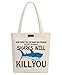 Produktbild S.CHU Damen Shark Will Kill You Canvas Shopper Schultertaschen