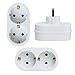 Produktbild Steckdose / Doppelsteckdose, Doppelstecker , Mehrfachsteckdose, Mehrfachstecker, Multistecker, Adapterstecker / Zweifachstecker, Weiß - Senkrecht, vertikal