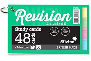 SILVINE Luxpad 5x3" Ringbound Revision & Presentation Cards - Assorted Colours. 48 Lined Cards Per Pad.