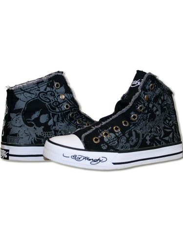 Preisvergleich Produktbild ED HARDY Damen Designer Schuhe - 13 SKULL ROSES -36
