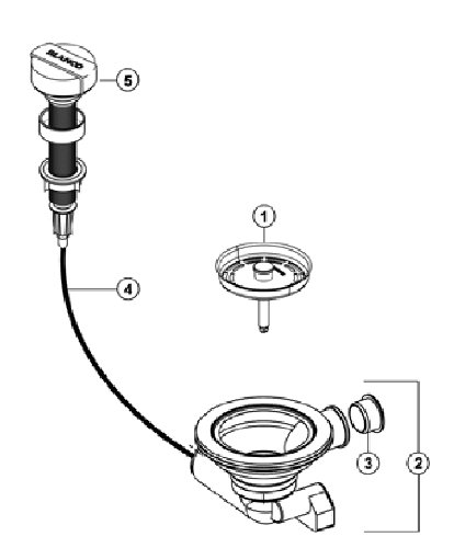 Blanco Nachrüst-Set rund Chrom Excenterbetätigung Exzenter Zubehör Küche Spüle
