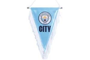 FOREVER COLLECTIBLES UK LIMITED Kompatibel mit Manchester City F.C. Wimpel – Dreiecksform, Heimdekor-Banner, himmelblaues Fußball-Team-Wandbehang