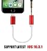 Produktbild ANCHENLE AUX Lightning Audio und Lade Adapter Female Extender für 8 Pin-Lightning auf 3,5 mm AUX-Klinken/Lightning-Anschluss für Apple iPhone 7, 7 Plus (Rot)
