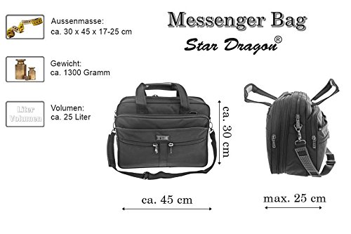 Schultertasche Citybag Flugbegleiter Ausweistasche Umhängetasche Business Messenger Bag Tasche Black NEU - 6