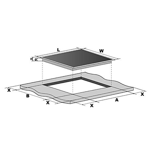 BERGSTROEM Glaskeramik Kochfeld 77cm Glaskeramikkochfeld 8500W Touch 5 Zonen autark Bräterzone - 5