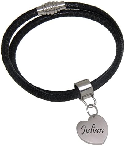 Imitation Leather Double Wrap Bracelet Stainless Steel Clasp with Engraveable Plate