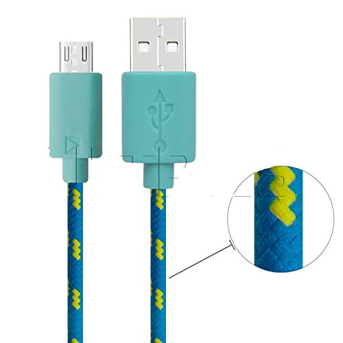 Hosaire Datenkabel Android USB Cable Mehrfarben Nylon Phone USB Kabel für Samsung, HTC, Sony Usw,1m,Blau - 5