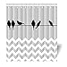 Produktbild Violetpos Duschvorhang Grau Winkel Vögel Hochwertige Qualität Shower Curtain 160 x 180 cm