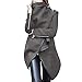 Produktbild Geili Damen Wollmantel Asymmetrisch Langemantel Winterjacke Frauen Modern Übergrößen Rollkragen Reißverschluss Wolljacke Wintermantel Parka Übergangsjacke Windcoat Größe S-4XL