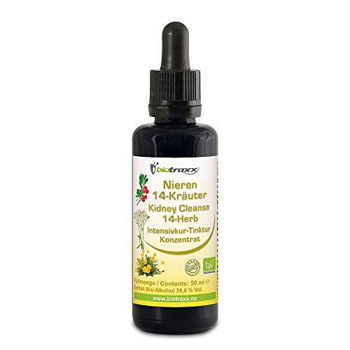 Biotraxx Nieren 14 Kräuter Intensivkur Konzentrat, 50 ml, Revitalisierung, Reinigung und Stärkung von Nieren & Blase