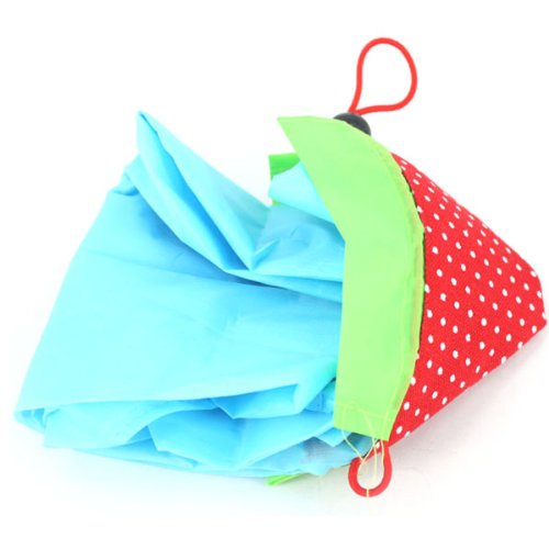 HuntGold Nette Faltbare Erdbeere Einkaufs Umwelt Wiederverwendbare Schulterhandtasche Compact Pouch (zufällige Farben) - 7