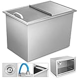 【CUBIERTA DESLIZANTE INOXIDABLE】 - La cubierta de acero del cofre del hielo está fabricada en acero inoxidable de alta calidad y está diseñada con una cubierta deslizante y un asa. La cubierta deslizante está diseñada para abrirse y quitarse más fácilmente. Asa elegante y ergonómica para abrir con elegante y sensación cómoda de la mano