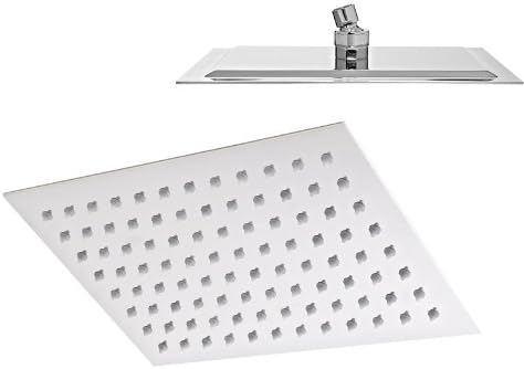 Sanifri Vision 470010826 Designer Shower Head 300 x 200 mm Super Flat Polished Stainless Steel Chrome-Plated with Anti-Limescale Pimples