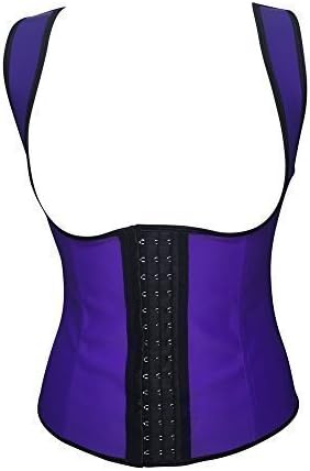 Infinity Curves Women's Waist Trainer Vest Sport Undercuts Latex Steel Boned 3 Hooks Cincher Girdle Body Shaper (M, Purple Vest)