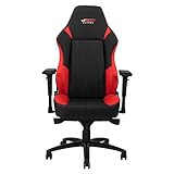 GT OMEGA Evo XL Chaise de Jeu avec Support Lombaire - Solide Ergonomique Chaise de Bureau avec Accoudoir Réglable et Inclinable Arrière - Siège Esport en Cuir PVC pour Console de Jeu - Rouge