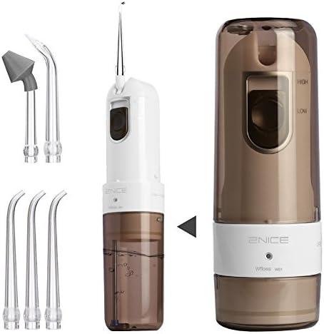 Water Flosser, 2NICE Dental Care Collapsible Oral Irrigator for Nasal Wash of 2 Modes Cordless Portable Rechargeable Water Pick for Teeth with USB Charger (Gray)