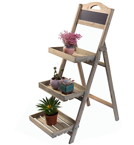 Blumentreppen Blumentreppe Kreidetafel Regal Holzregal Leiterregal Schubladenregal Pflanzentreppe Gartenregal (YL15A055)