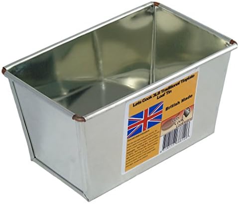 3LB Loaf Tin, Heavy Duty, Tinplate, Ideal for Farmhouse &amp; Large Loaves by Lets Cook Cookware