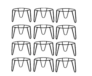 WORLD BHOOMI Round Iron Pot/Matka Stand Rust Free Plant Stand, Flower Pot Stand, Gamla Stand for Home,Balcony,Gardern,Office (7x7x7 inches, Black)