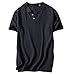 Produktbild EUZeo Winter Herren Sommer Casual Leinen und Baumwolle Kurzarm V-Ausschnitt T-Shirt Top Bluse Tee