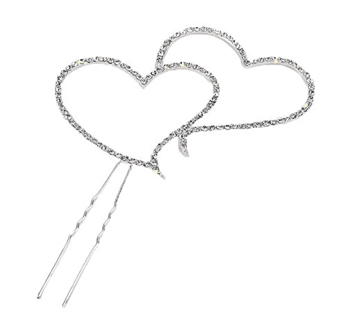 niceEshop(TM) Doppel Herz Design Strassstein Kristall Kuchendekoration Torten Topper