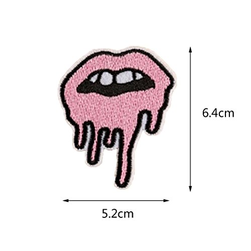 sevenmye 9/viel Tuch Patches Garment Aufnäher DIY Dekoration Zubehör Eisen auf bestickt Patch Set-Rainbow Lippenstift Kamera Hände Form - 4