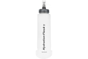 TRIWONDER Gourde Souple Bouteille d'eau Pliable Flasque Running pour Sac Hydratation Randonnée Marathon Vélo (A - Blanc - 500 ml)